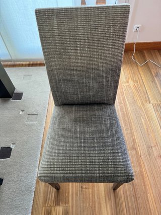 4 Sillas Comedor Tapizadas Tela Madera
