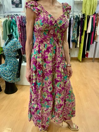 Vestido estampado flores talla única