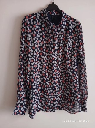 Blusa Corazones Azul y Rosa
