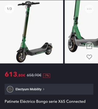 Patinete Eléctrico Verde y Negro