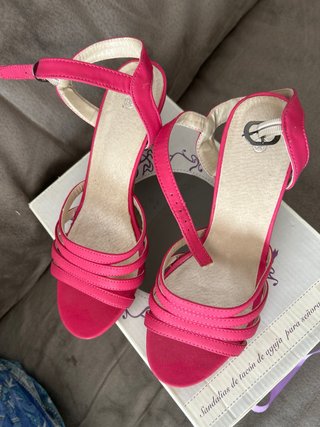 Sandalias rosas tacón aguja talla 36
