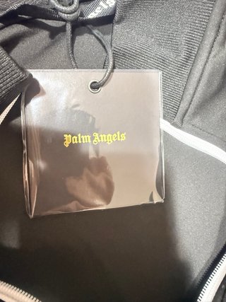 Felpa zip Palm Angels nera e bianca