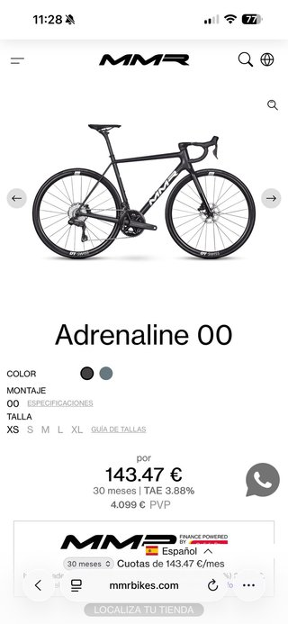 Bicicleta de carretera MMR Adrenaline 00 XL