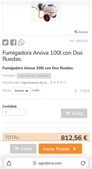 Carretilla Sulfatadora Anova 100L