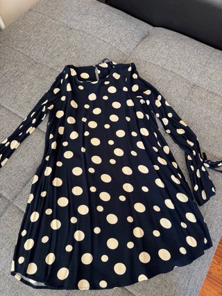 Vestido azul marino lunares