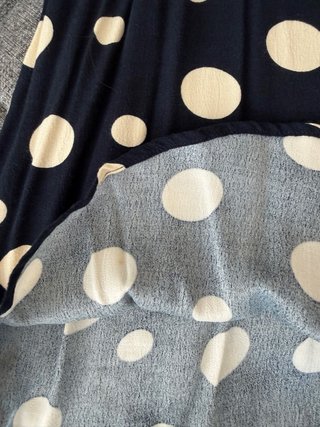 Vestido azul marino lunares