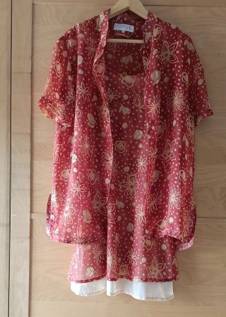 Conjunto vestido y camisa estampado floral