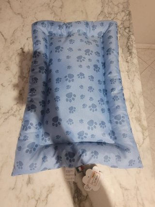 Cuscino per animali blu con impronte