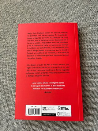 Libro “El Teorema Katherine” de John Green