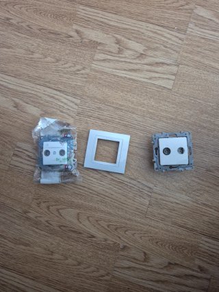 2 Cables Coaxiales TV 2.5m y 5m + 2 Tomas