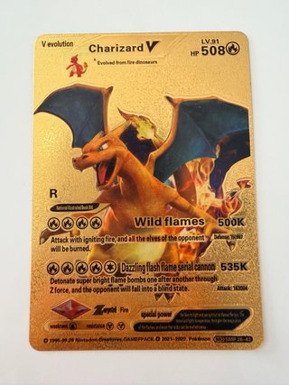 Carta Pokémon Charizard V Dorada Metálica