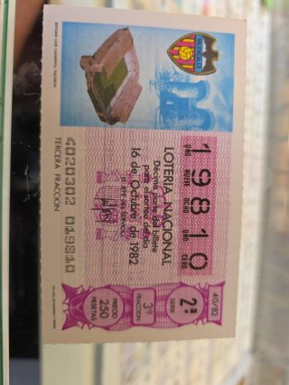 Lotería Nacional Valencia 1982