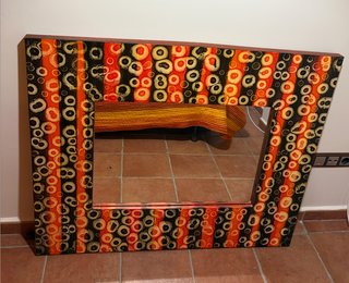 Espejo decorativo GRANDE (120x100 cm)-Boho/Retro