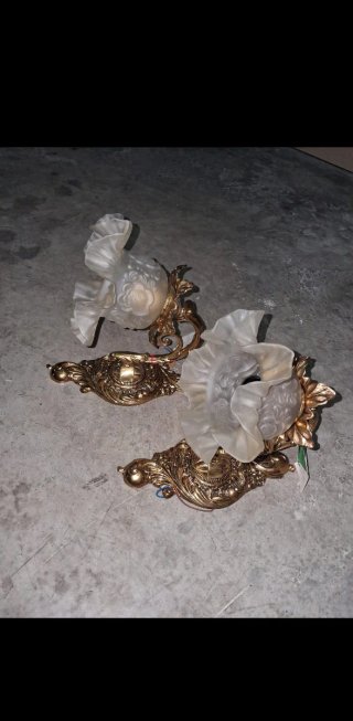 Apliques de bronce fundido  y tulipas nuevos (a es