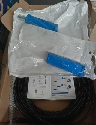 Espiral desatascador con mango azul
