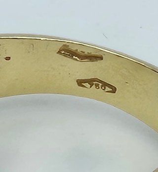 Anillo de Oro 18K, carrilera triple, 7,95gr, T-18
