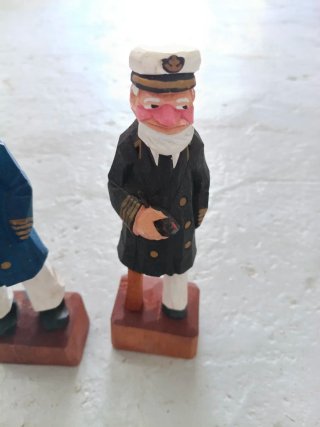 Figuras Capitán Marinero Madera Tallada