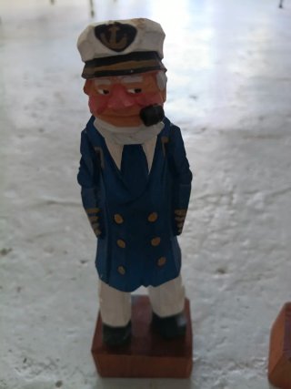 Figuras Capitán Marinero Madera Tallada