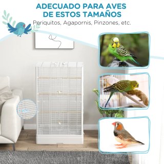 Jaula para Pájaros Blanca 61x36,5x98 cm