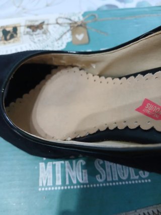 Zapatos Mustang Negros Tacón Peep Toe