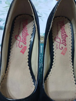 Zapatos Mustang Negros Tacón Peep Toe