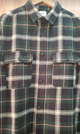 Camisa cuadros leñador H&M Relaxed Fit XL