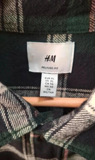 Camisa cuadros leñador H&M Relaxed Fit XL