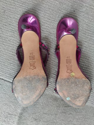 Sandalias SIMORRA fucsia con pedrería