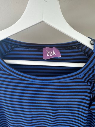 Camiseta Zua rayas manga larga volantes