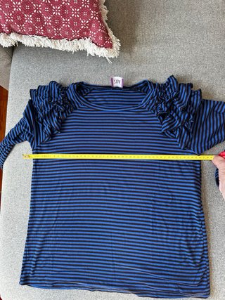 Camiseta Zua rayas manga larga volantes