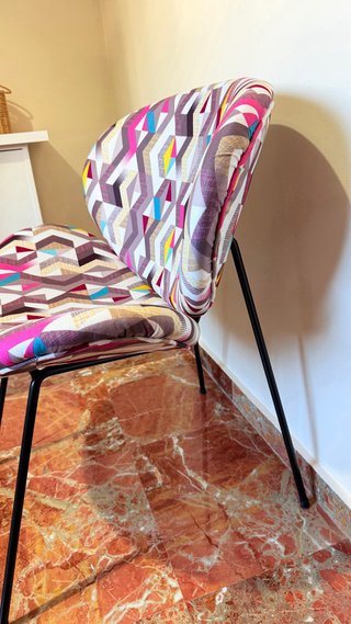 Silla Diseño Tapizada Moderna Multicolor