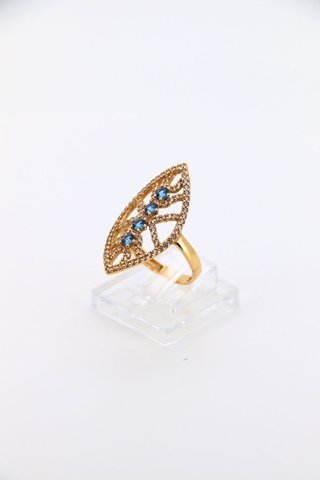 Anillo Lanzadera Circonitas 4 Piedras Azules