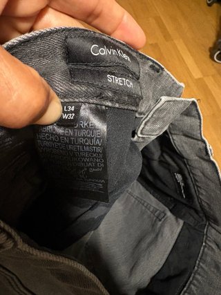 Pantalones Jeans Calvin Klein Hombre Gris Stretch.