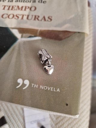 Charm Flor y Corazón Colgante Plata