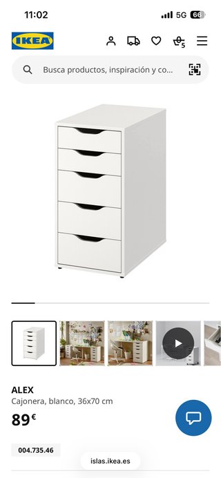 Mueble de oficina blanco Modelo Alex