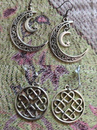 Lote pendientes vintage plateados