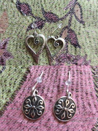 Lote pendientes vintage plateados