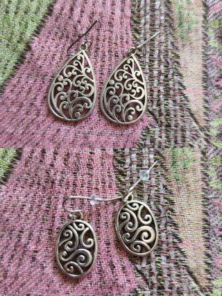 Lote pendientes vintage plateados