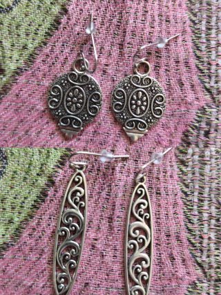 Lote pendientes vintage plateados