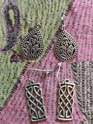 Lote pendientes vintage plateados