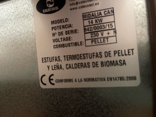 Estufa Pellet 14 kW Doble Tubo