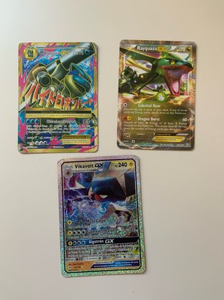 Lote 3 Cartas Pokémon: Blastoise, Rayquaza, Vikavo