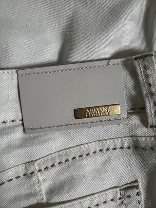 Armani Collezioni Pantaloni Lino Bianco Taglia L/X
