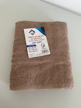 Tris Asciugamani Cotone Blu e Grigio