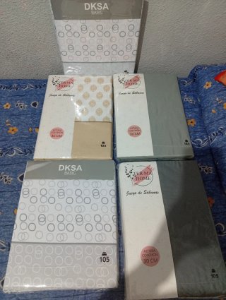 Juego de Sábanas DKSA BASIC Gris/Blanco