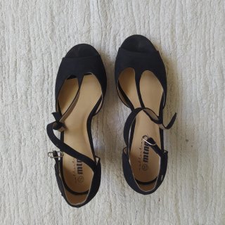 Sandalias tacón negras talla 37