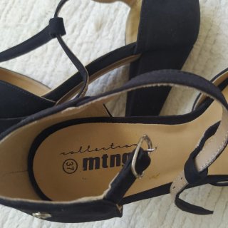 Sandalias tacón negras talla 37