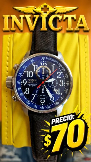 Reloj Invicta Cronógrafo Azul y Plateado