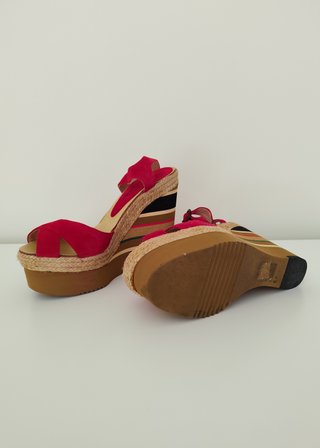 Cuñas, alpargatas rojas Anthropologie - Talla 36