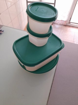 Set Tupperware Verde y Transparente